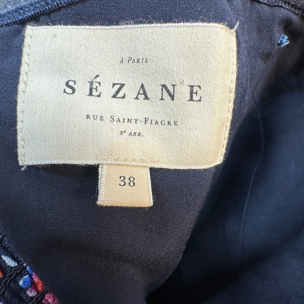 Sezane Ondine Dress Strapless Multicolor Tie Front Wedding Guest Bustier 38 US 6 - Picture 4 of 8